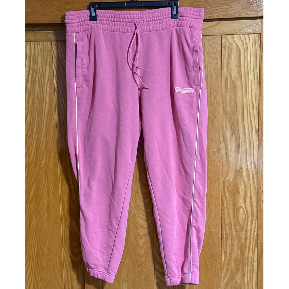 Adidas Women's Retro Luxury Pink French Terry Joggers Plus 1X